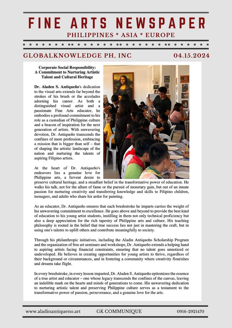 Fine Arts Newspaper feature
